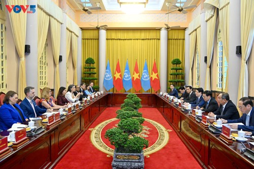 President Luong Cuong meets UN Resident Coordinator, Heads of UN agencies  - ảnh 2