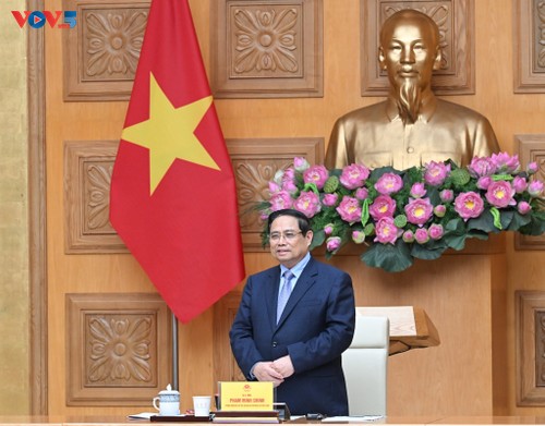 Premierminister Pham Minh Chinh führt Dialog mit japanischen Unternehmen - ảnh 1