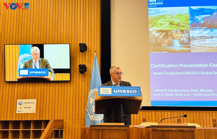 El Geoparque de Lang Son recibe el reconocimiento como Geoparque Mundial de la UNESCO - ảnh 2