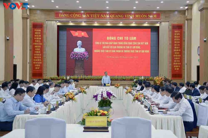 Fusión de Lam Dong, Binh Thuan y Dak Nong, una decisión estratégica de gran alcance, según líder del PCV - ảnh 1