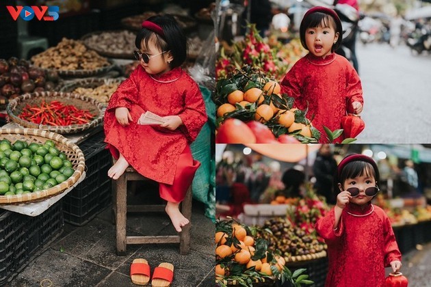 El Ao Dai embellece las calles de Hanói en ambiente festivo del Tet - ảnh 10