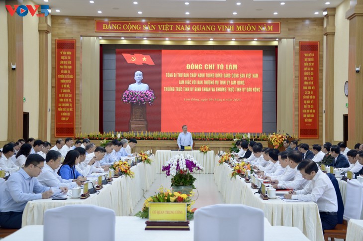 Tô Lâm: La fusion des provinces de Lâm Dông, Binh Thuân et Dak Nông est une décision stratégique - ảnh 1