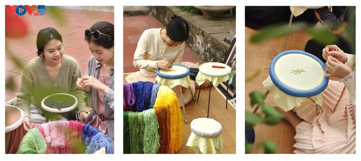 Hands-on embroidery workshop offers Vietnamese cultural experience - ảnh 2