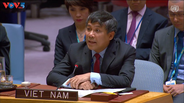 Vietnam Tekankan Peranan Pembangunan yang Berkesinambungan dalam Menjaga Perdamaian dan Keamanan Internasional - ảnh 1