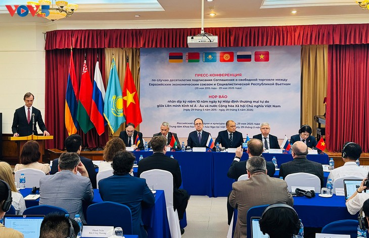 Memperingati HUT ke-10 Perjanjian Perdagangan Bebas antara Vietnam dan Uni Ekonomi Eurasia - ảnh 1