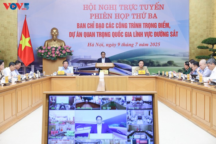 PM Pham Minh Chinh Memimpin Konferensi tentang Proyek Pembangunan Jalur Kereta Api - ảnh 1
