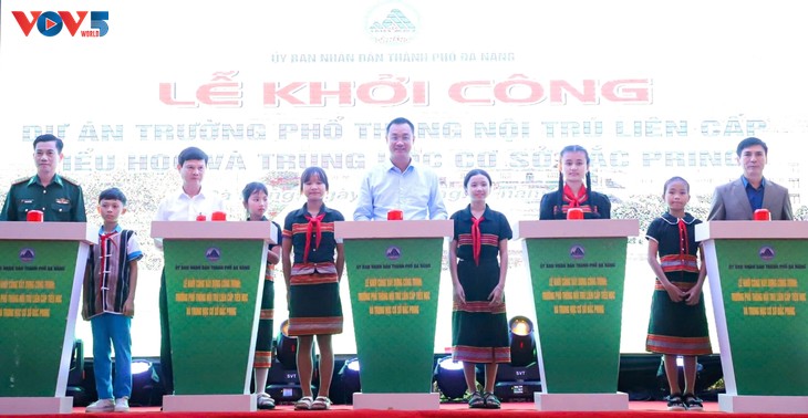 Đà Nẵng đồng loạt khởi công 3 trường học nội trú liên cấp biên giới - ảnh 2