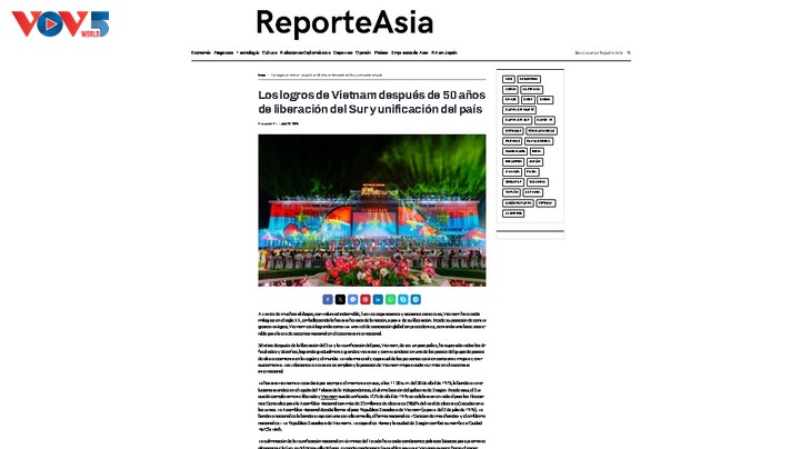 Vietnam celebrates 50 years of unification and focuses on peace, foreign media report  - ảnh 1