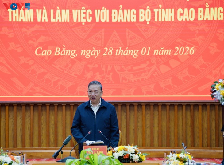 Party leader calls on Cao Bang to turn difficulties into driving forces for development - ảnh 2