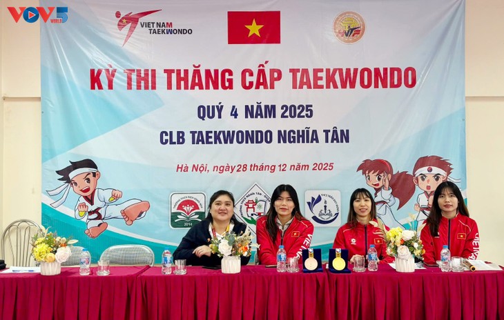 Nhà vô địch SEA Games giao lưu, truyền lửa Taekwondo tại CLB Nghĩa Tân - ảnh 1
