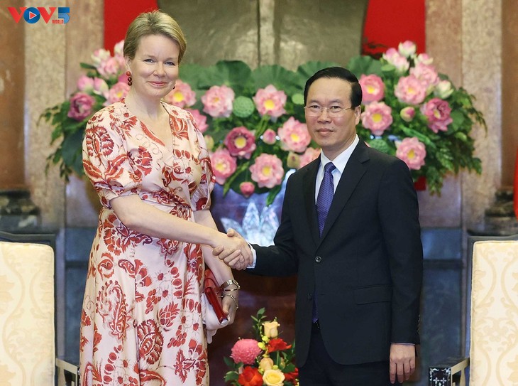 Vo Van Thuong reçoit la reine Mathilde de Belgique - ảnh 1