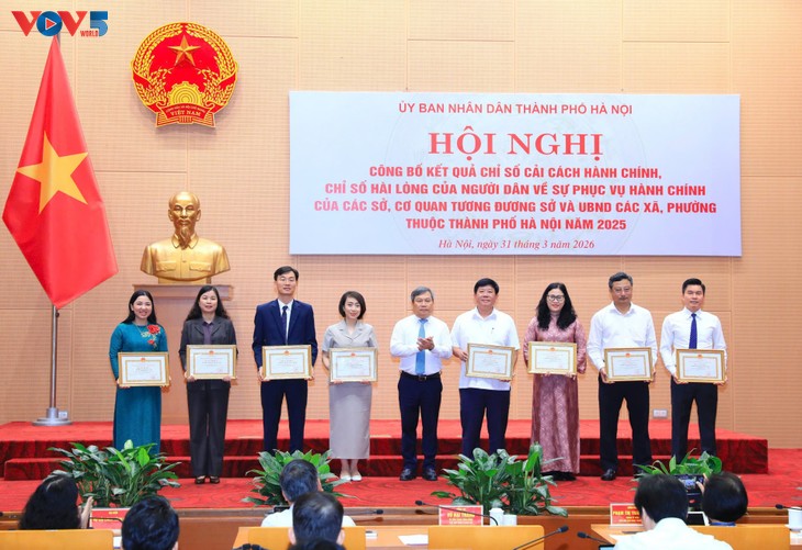 Hanoï enregistre une nette progression de son indice de réforme administrative en 2025 - ảnh 1