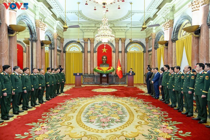 Chủ tịch nước Lương Cường chủ trì lễ trao quyết định thăng quân hàm Thượng tướng - ảnh 2