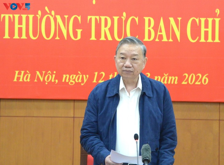 ທ່ານເລຂາທິການໃຫຍ່ ໂຕເລິມ ຮຽກຮ້ອງຜັນຂະຫຍາຍມະຕິເລກທີ 57 ຂອງກົມການເມືອງຢ່າງຂ້ຽວຂາດ, ມີປະສິດທິຜົນກວ່າ - ảnh 1