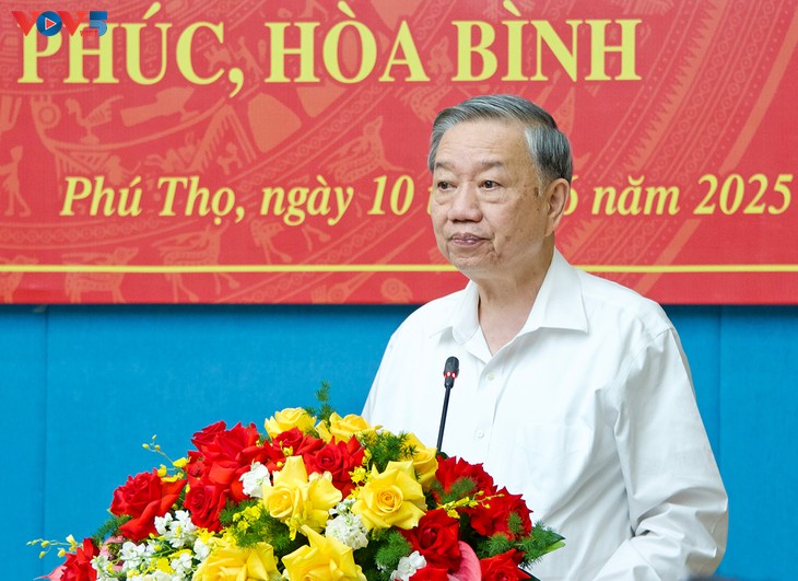 Réforme institutionnelle: Tô Lâm travaille avec les autorités des provinces de Phu Tho, Vinh Phuc et Hoa Binh - ảnh 1