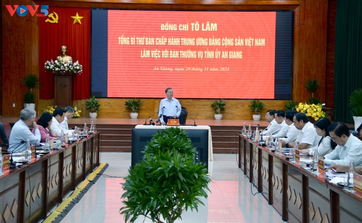 Tô Lâm: «An Giang doit devenir une province assez développée et un centre de l’économie maritime nationale» - ảnh 1