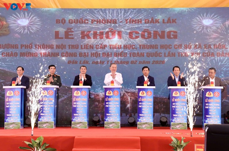 Tổng Bí thư Tô Lâm dự lễ khởi công trường Liên cấp ở Đắk Lắk - ảnh 2