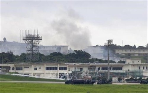 沖縄 米軍嘉手納基地内の施設で火事 有毒な塩素ガス流出か