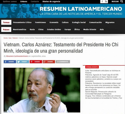 Resumen Latinoamericano destaca papel del presidente Ho Chi Minh para revolución vietnamita - ảnh 1