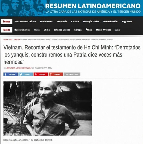 Resumen Latinoamericano destaca papel del presidente Ho Chi Minh para revolución vietnamita - ảnh 2