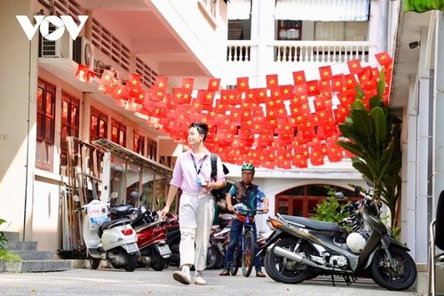 Ciudad Ho Chi Minh se ilumina con banderas y flores para celebrar el 50.º aniversario de la Reunificación Nacional - ảnh 6