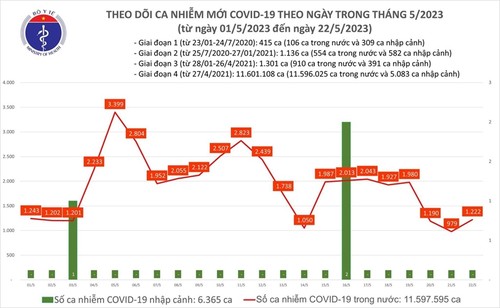 Covid-19: 1.222 nouveaux cas ce lundi 22 mai - ảnh 1