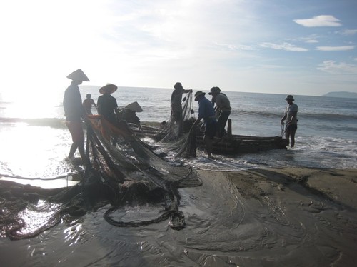 Das Alltagsleben der Fischer am Strand von Hai Hoa in der Provinz Thanh Hoa - ảnh 10