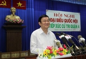 Staatspräsident Truong Tan Sang trifft Wähler in Ho Chi Minh Stadt - ảnh 1