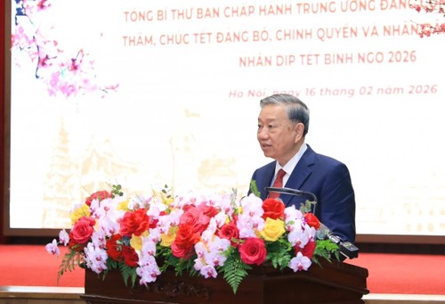 KPV-Generalsekretär To Lam übermittelt dem Parteikomitee, den Behörden und den Einwohnern von Hanoi seine Neujahrsgrüße - ảnh 2