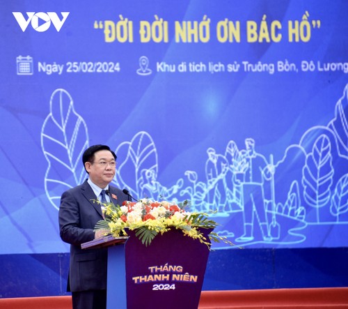 Chủ tịch Quốc hội dự Lễ khởi động Tháng Thanh niên năm 2024 và Tết trồng cây Xuân Giáp Thìn 2024 - ảnh 1