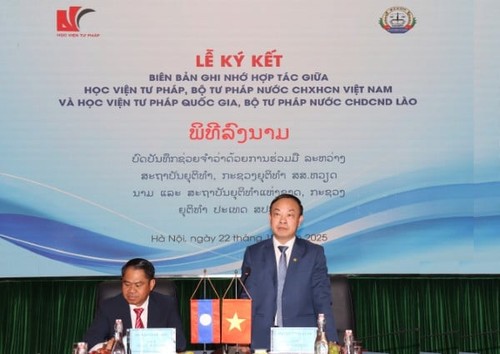 Kerja Sama Erat antara Akademi Kehakiman Vietnam dan Akademi Kehakiman Nasional Laos - ảnh 2