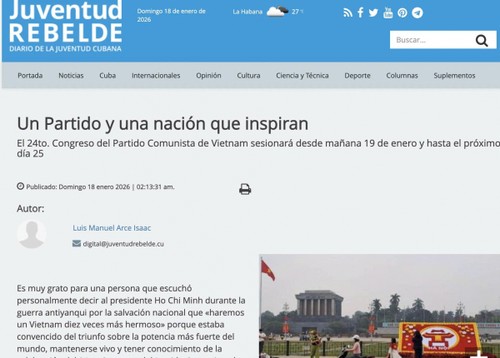 Koran Kuba “Juventud Rebelde” Memuat Artikel Komentar  tentang Kongres Nasional XIV PKV - ảnh 1