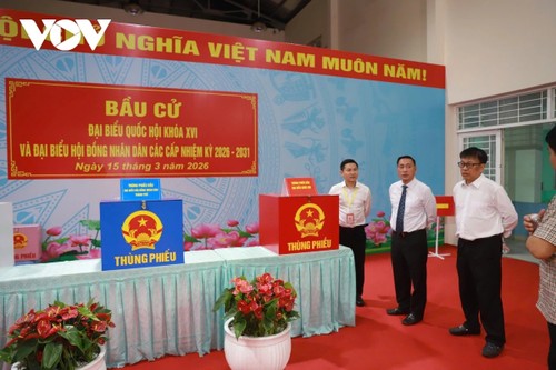 胡志明市众多选民一早前去投票 - ảnh 1