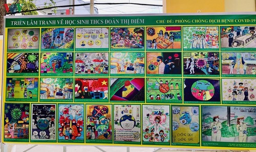Can Tho students’ paintings encourage people to fight COVID-19 - ảnh 1
