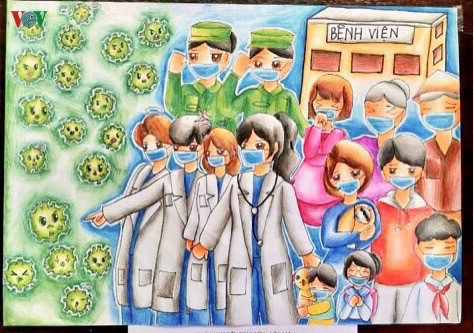 Can Tho students’ paintings encourage people to fight COVID-19 - ảnh 6