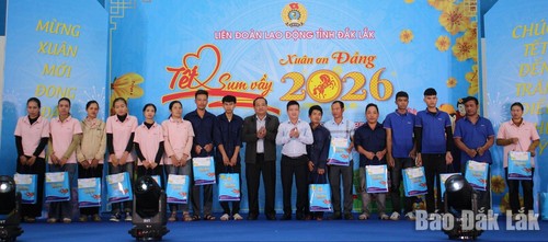 Labor Federation takes care of workers in Dak Lak ahead of Lunar New Year  - ảnh 1