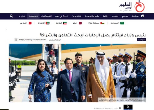 PM Chinh’s UAE visit widely covered by regional media - ảnh 1