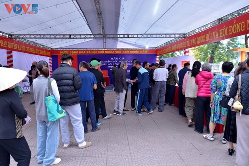 Người dân Hà Nội phấn khởi thực hiện quyền công dân trong ngày bầu cử - ảnh 7