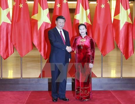 越南国会主席阮氏金银会见中共中央总书记国家主席习近平 - ảnh 1