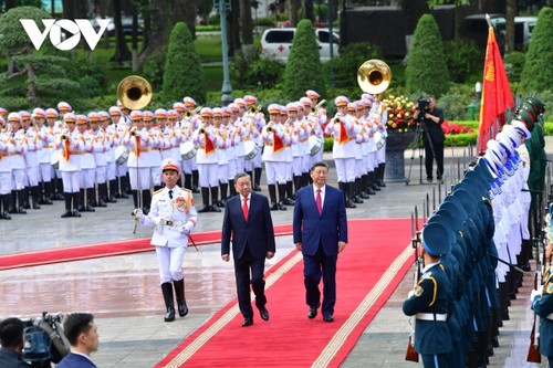 苏林主持仪式，欢迎习近平总书记、国家主席对越南进行国事访问 - ảnh 3