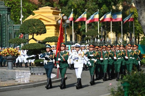 范明政主持仪式 欢迎埃塞俄比亚总理正式访越 - ảnh 1