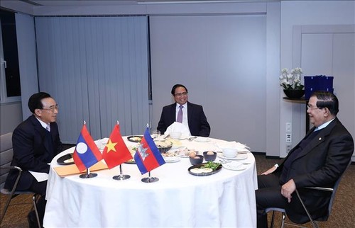 Pham Minh Chinh rencontre ses homologues laotien et cambodgien - ảnh 1