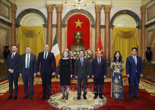 Les ambassadeurs d’Irlande, d’Italie, de Lituanie et de République de Corée présentent leurs lettres de créance à Vo Van Thuong - ảnh 1