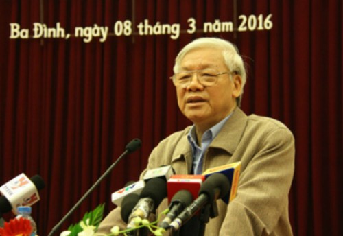 KPV-Generalsekretär Nguyen Phu Trong trifft Wähler in Hanoi - ảnh 1