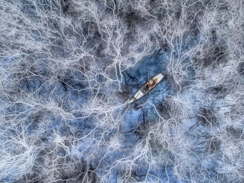 Foto über Fischfang in der Lagune Tam Giang gewinnt Kategorie „Menschen” bei Drone Photo Awards  - ảnh 2