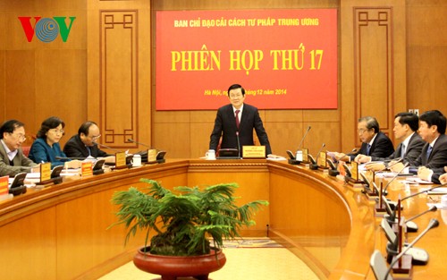 Staatspräsident Truong Tan Sang leitet die Sitzung des Verwaltungsstabs für Justizreform - ảnh 1