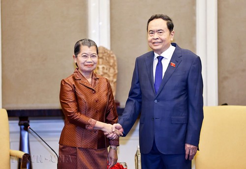 Top legislator receives Chairwoman of Cambodia-Vietnam Friendship Association - ảnh 1