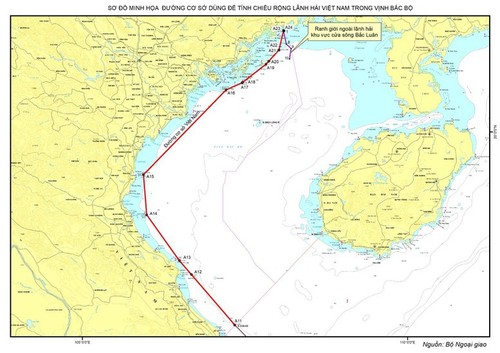 Vietnam deposits with UN baseline chart and coordinates in Gulf of Tonkin  - ảnh 1