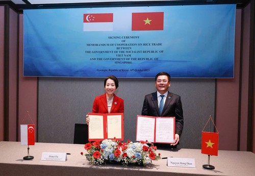 Vietnam, Singapore sign document on rice trade - ảnh 1