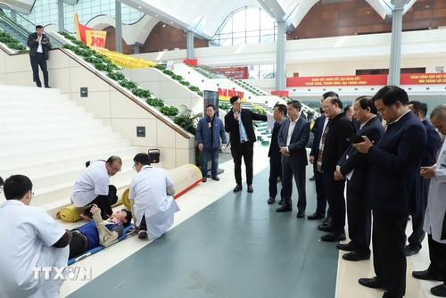 Medical rehearsal held to serve National Party Congress  - ảnh 1